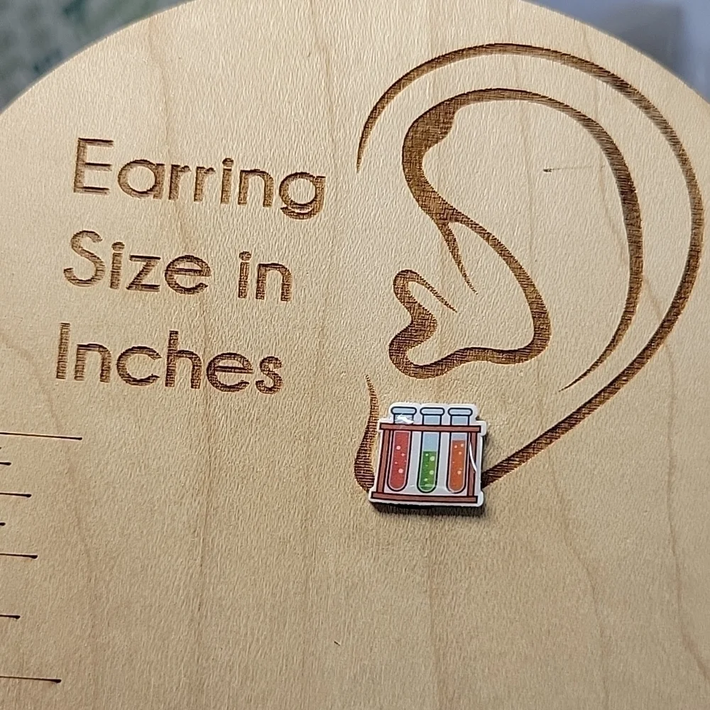 Test Tube Stud Earrings, unisex